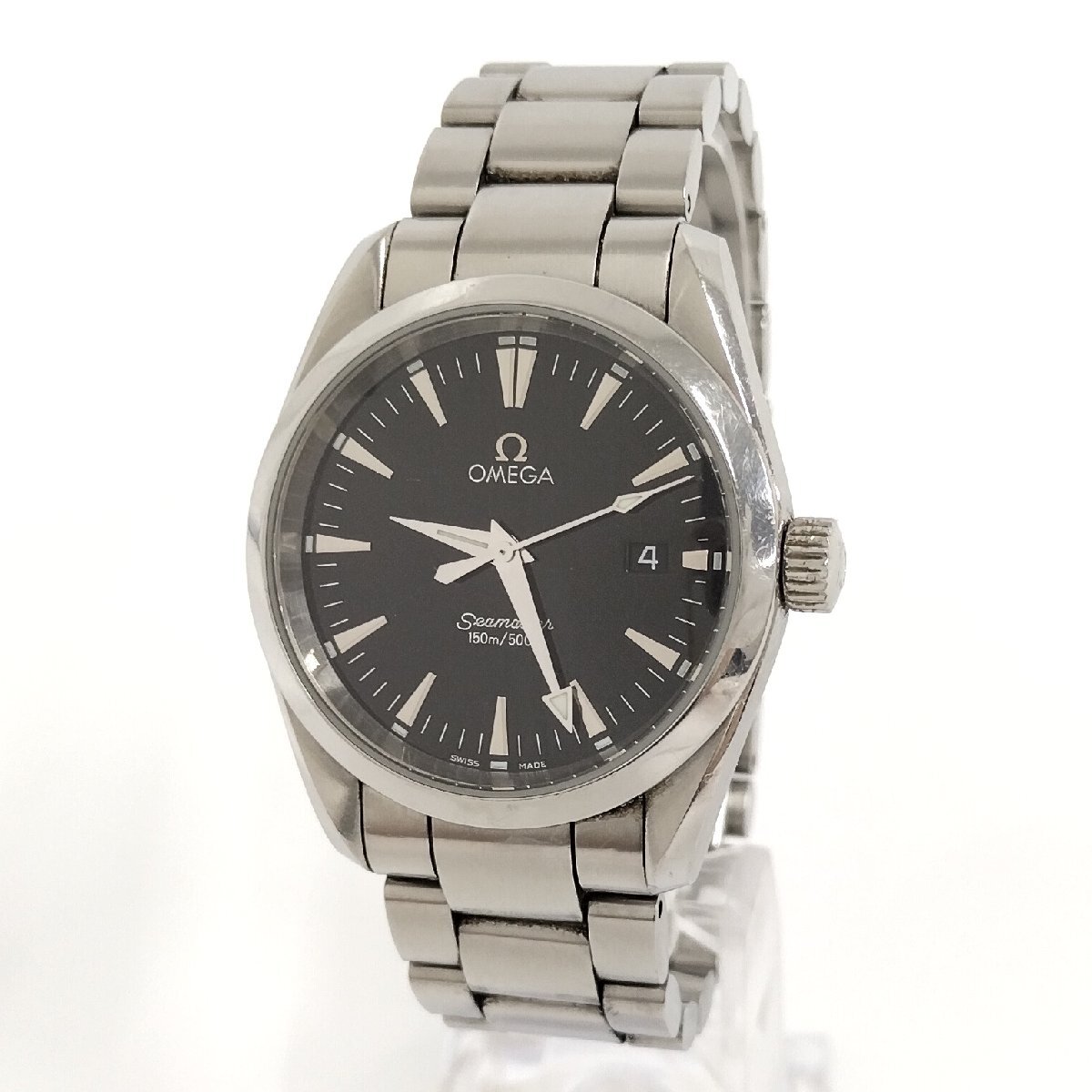 ●オメガ OMEGA シーマスター アクアテラ 腕時(shí)計(jì) ブラック文字盤 クォーツ AquaTerra 中古[ne]F05S329