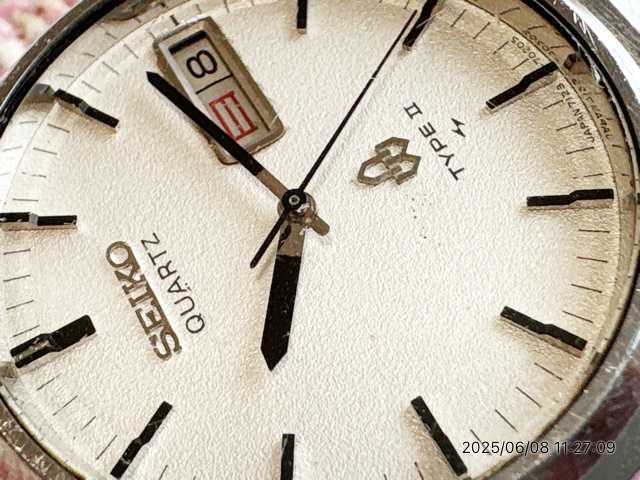 2025.6月 電池交換済み セイコー クォーツ TYPE2 水晶時計 7123-7010_画像3