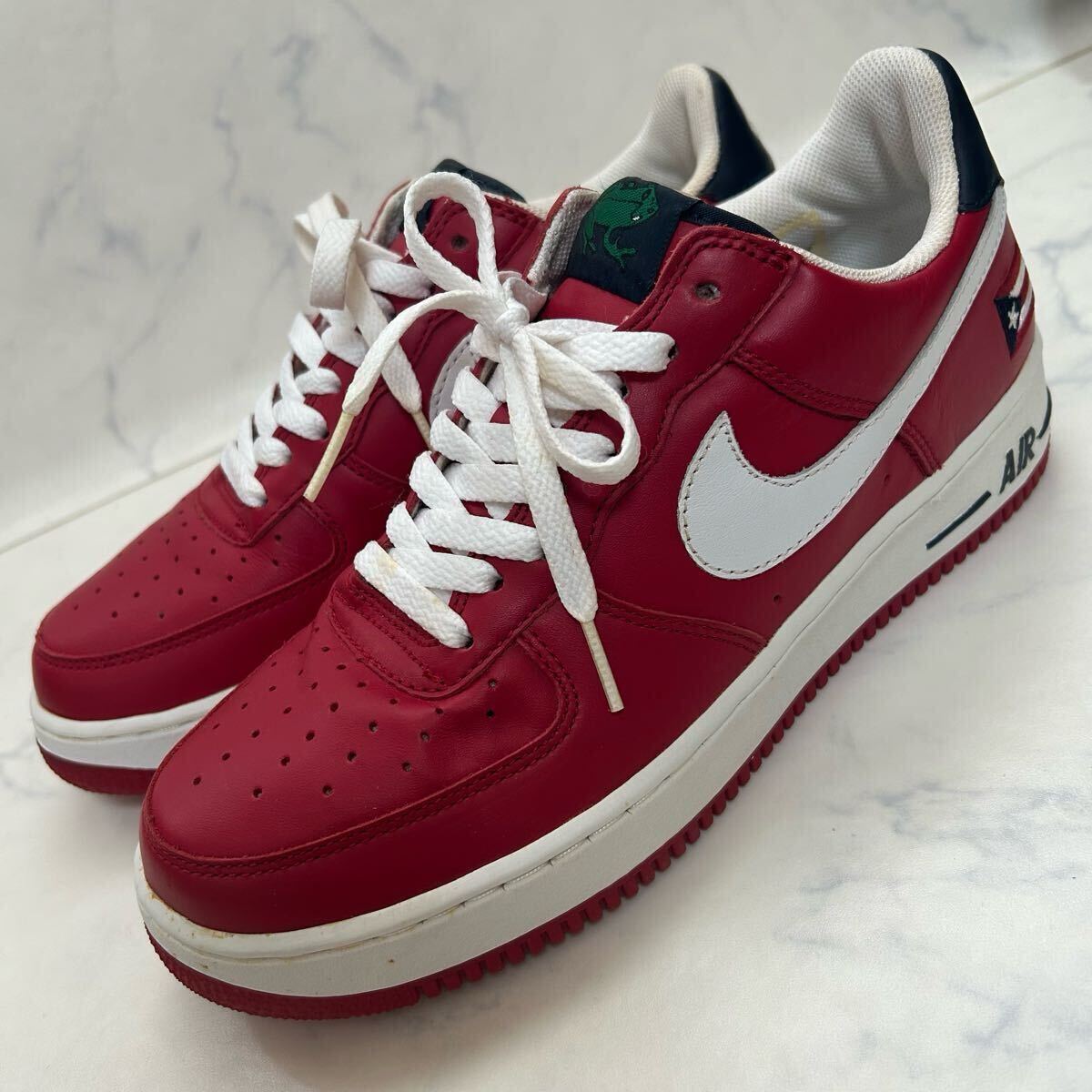 送料無料★【新品】26.5CM AIR FORCE 1 PUERTO RICO 4 624040-641 バーシティレッド ホワイト オブシディアン ナイキ エアフォース ワン 赤_画像2