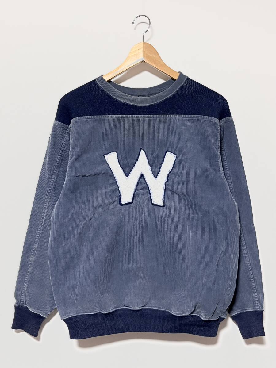 ￥1スタート/美品★WAREHOUSE/ウェアハウス フェルト コーデュロイ ツートン スウェット 40