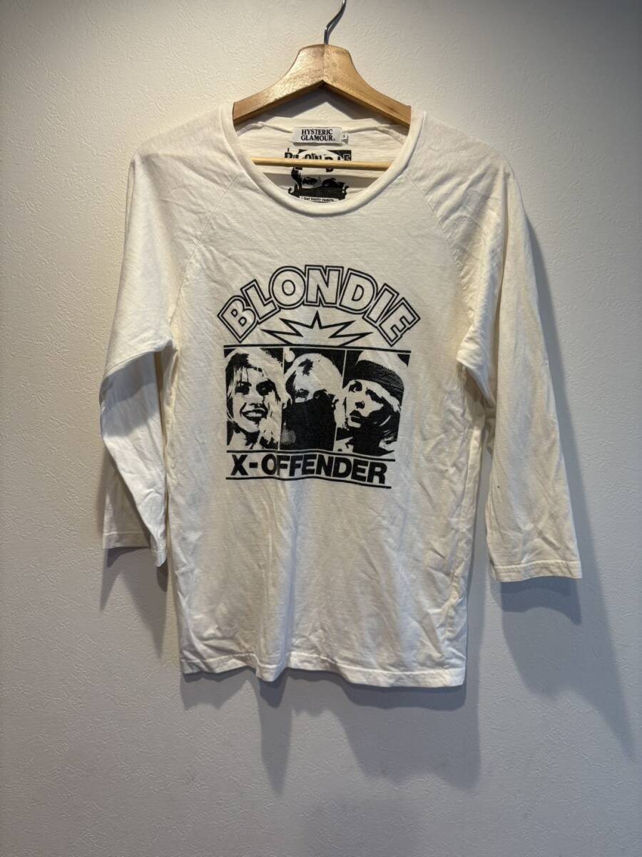 HYSTERIC GLAMOUR BLONDIE X-OFFENDER7分袖ラグランTシャツ　白　S