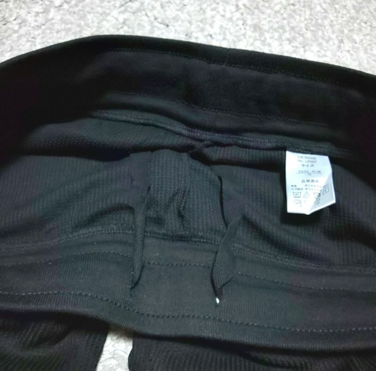 ワッフル生地 ルームウェアセット ブラック系色 LLsize【新品・タグ付き】_画像6