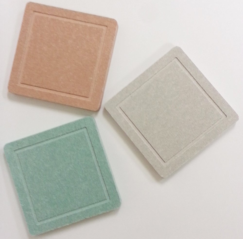 【vaps_4】珪藻土コースター 1pcs スクエア ブルー 送込