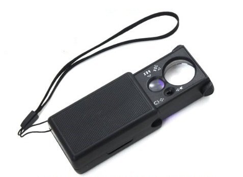 【vaps_4】LEDライト&UVライト付き ルーペ?拡大鏡30&60倍 送込