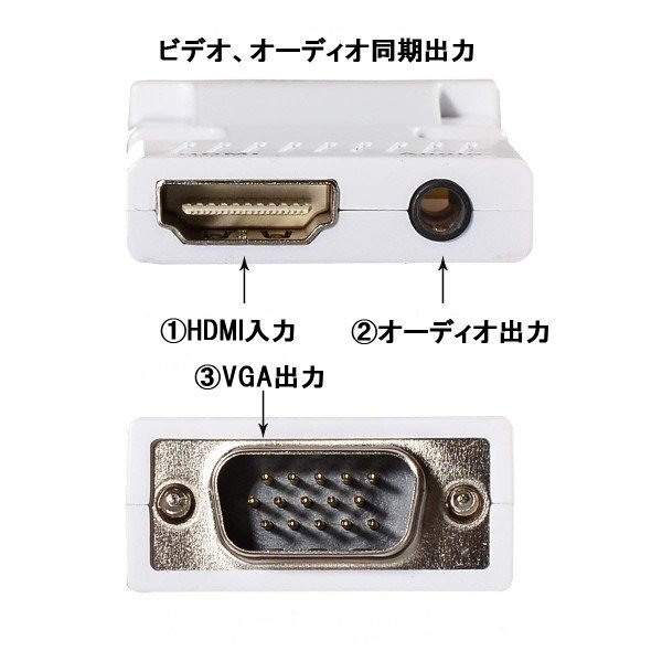 [vaps_7]HDMI to VGA конверсионный адаптор { белый } видео адаптер аудиовыход 3.5mm кабель имеется включая доставку 