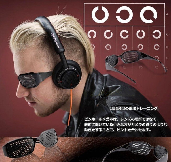 【vaps_5】ピンホールメガネ Pinhole Glasses トレーニング 遠(yuǎn)近兼用 眼筋 送込