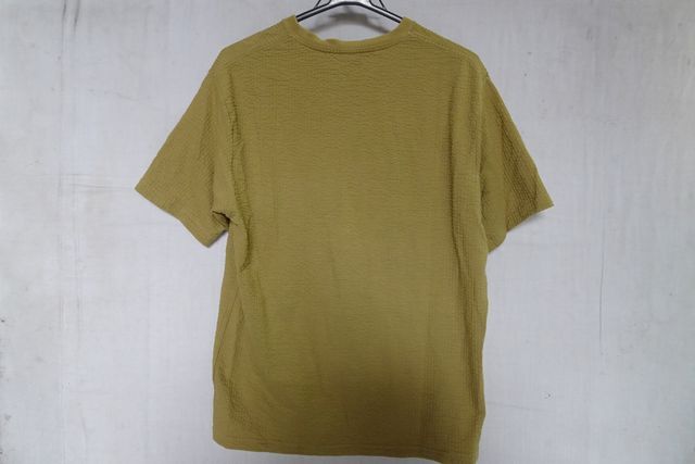 EDWIN/エドウィン/半袖Tシャツ/リップル加工生地/クルーネック/左胸ポケット/カジュアル/黃土色/Lサイズ(6/11R7)