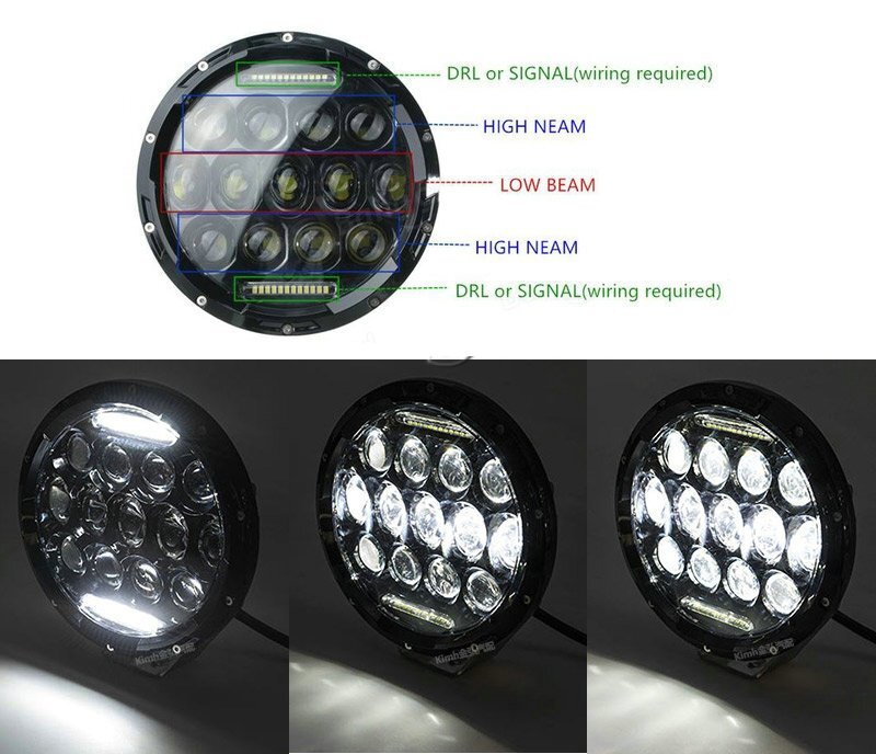 汎用 180mm 大徑 アルミリング LED ヘッドライト　NAKED2 CB400 XJR400