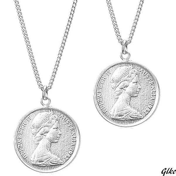 【コインモチーフが程よいサイズ感で、大人の装いにマッチ】 ペアネックレス カップル ギフト プレゼント 金属アレルギー 日本製 シンプル