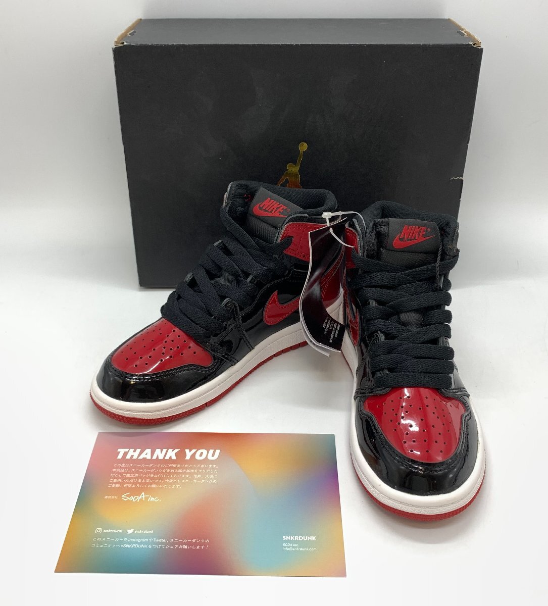 極美品 NIKE ナイキ PS AIR JORDAN 1 HIGH OG Patent Bred 型番:AQ2664 063 サイズ:18cm エアジョーダン レトロ ☆良品☆[70-0217-E10]