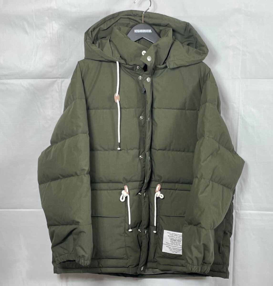 NEIGHBORHOOD NANGA ネイバーフッド ナンガ TAKIBI DOWN ダウンジャケット サイズ:M 222NNNNN-JKM01 カーキ系 ☆良品☆[651-1005-2E7]