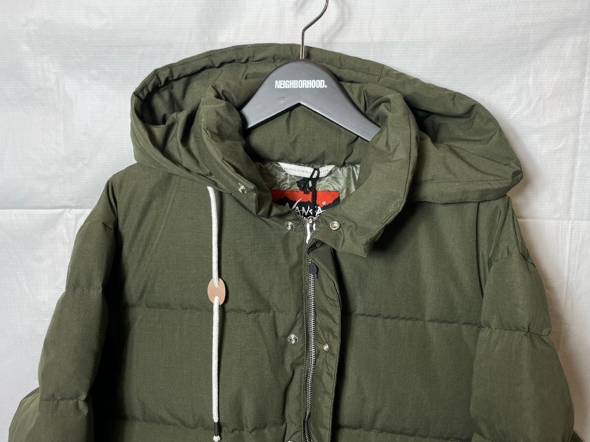 NEIGHBORHOOD NANGA ネイバーフッド ナンガ TAKIBI DOWN ダウンジャケット サイズ:M 222NNNNN-JKM01 カーキ系 ☆良品☆[651-1005-2E7]
