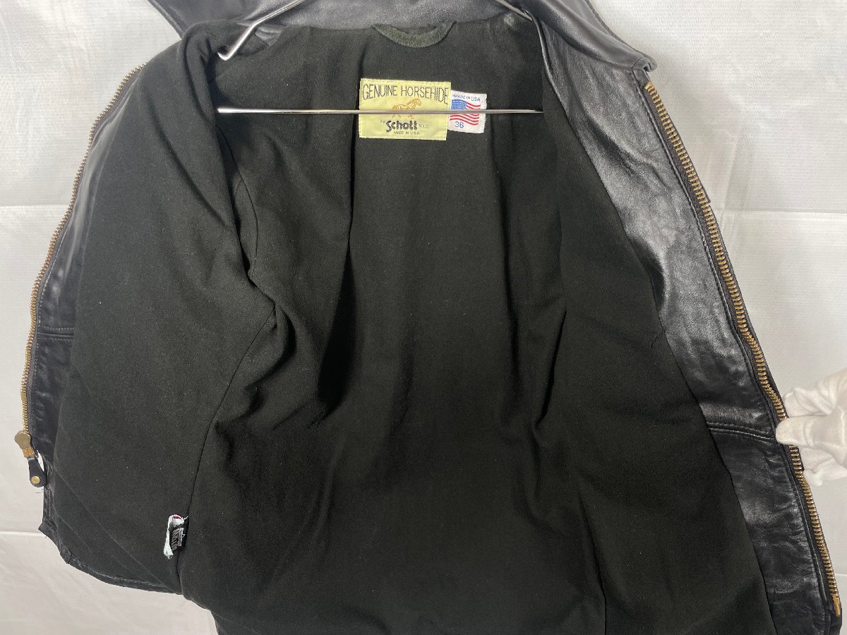 Schott ショット HORSE LEATHER JACKET レザージャケット 699H ホースハイド 馬革 サイズ:36 ☆良品☆[67-0321-O5]
