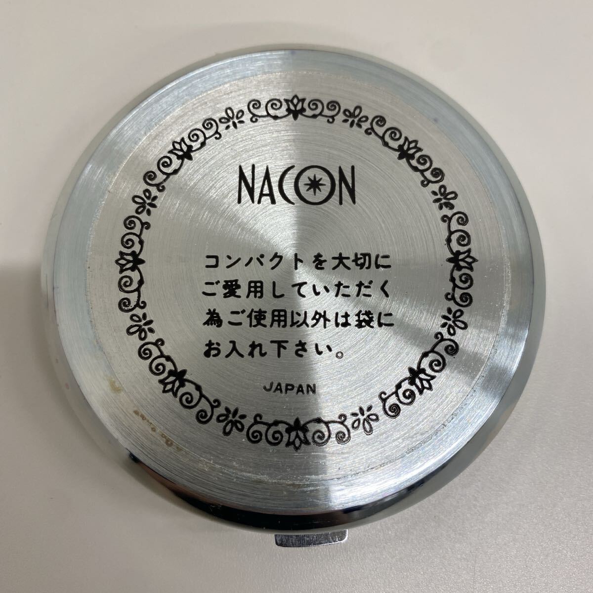 refle● 未使用保管品　NACON コンパクトミラー　パウダーケース 花柄　ケース付き　昭和レトロ　現(xiàn)狀品　