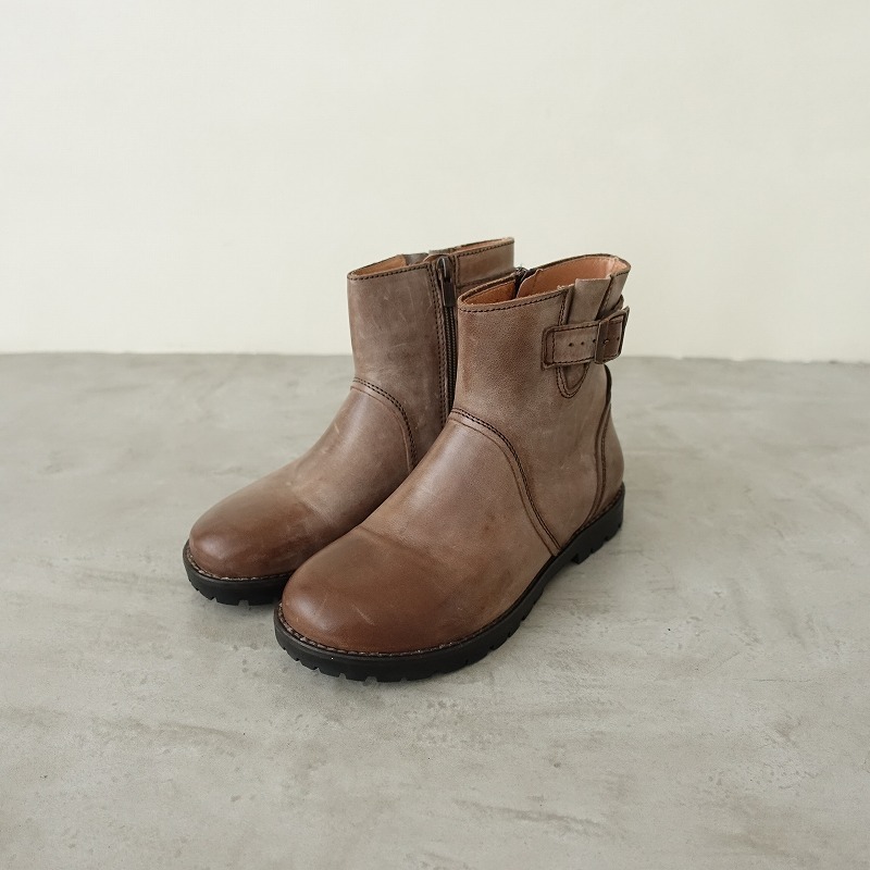 【美品】ビルケンシュトック BIRKENSTOCK *レザーショートブーツ 36/230/23*皮革ブラウン0525(sh10-2505-59)【30F52】
