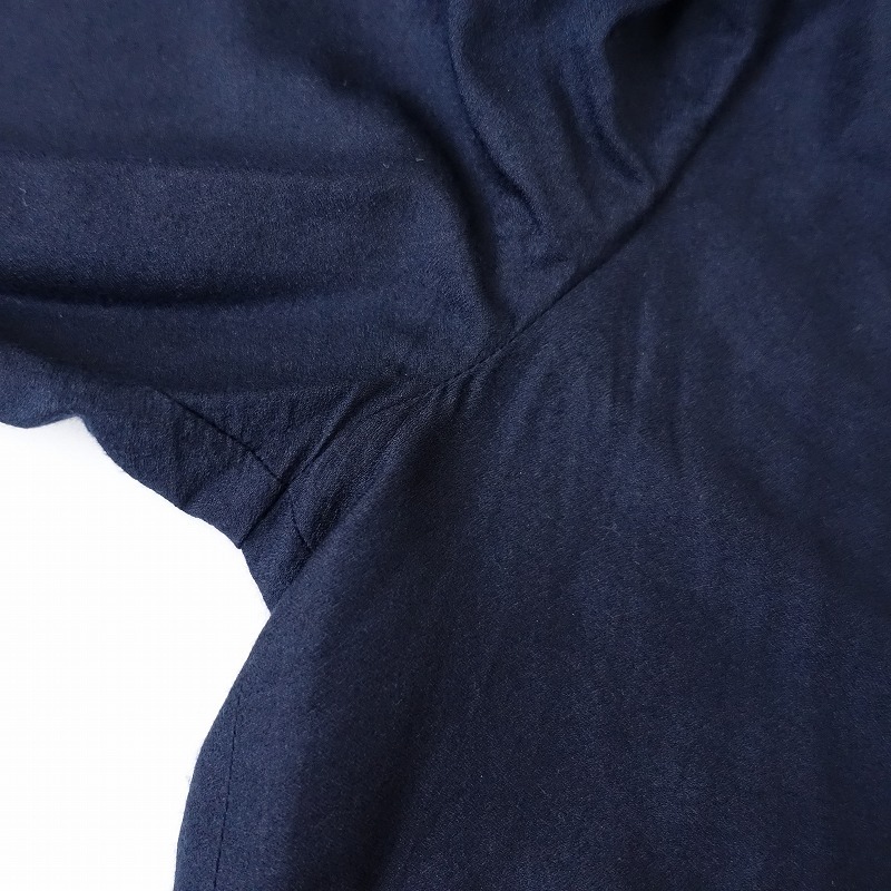 【定価7.1萬(wàn)】ミナペルホネン mina perhonen *calmシルクウールタックプリーツフレアワンピース*38ネイビー(2-2505-2)【50F52】