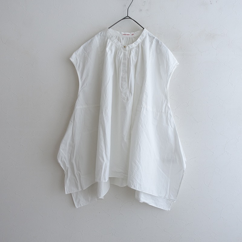ドレステリア DRESSTERIOR *コットンワイドスリーブレスブラウス*38シャツ白ホワイト無地(33-2505-396)【11F52】