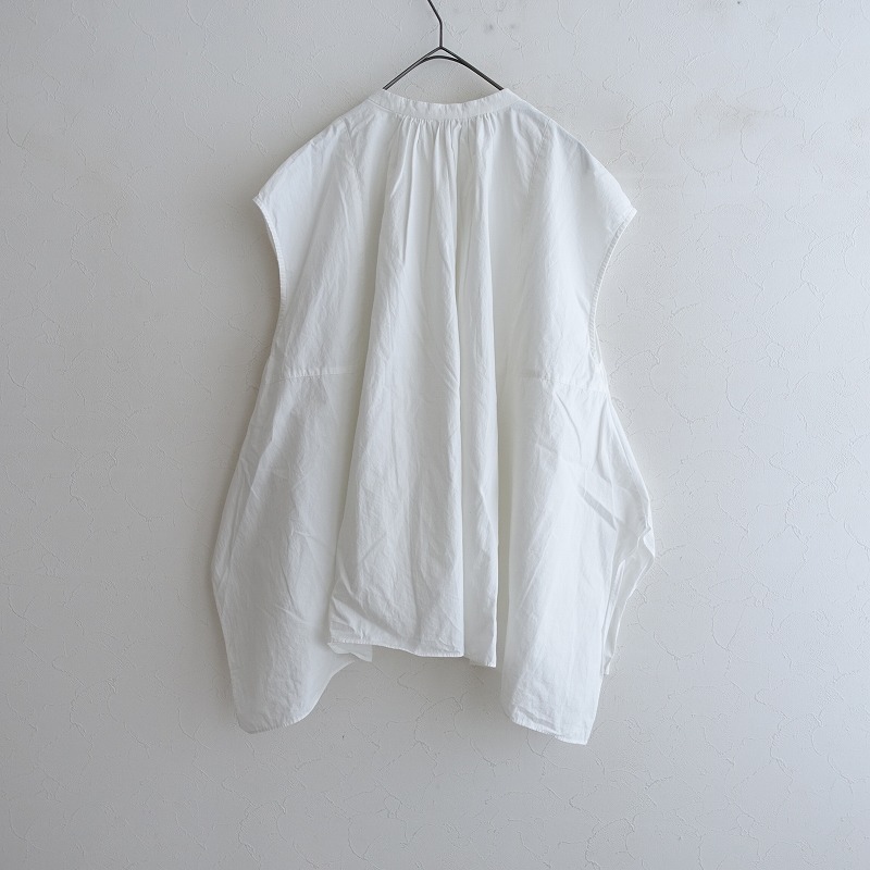 ドレステリア DRESSTERIOR *コットンワイドスリーブレスブラウス*38シャツ白ホワイト無地(33-2505-396)【11F52】
