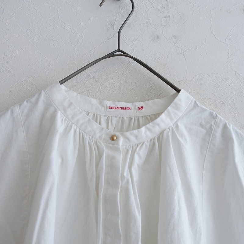 ドレステリア DRESSTERIOR *コットンワイドスリーブレスブラウス*38シャツ白ホワイト無地(33-2505-396)【11F52】
