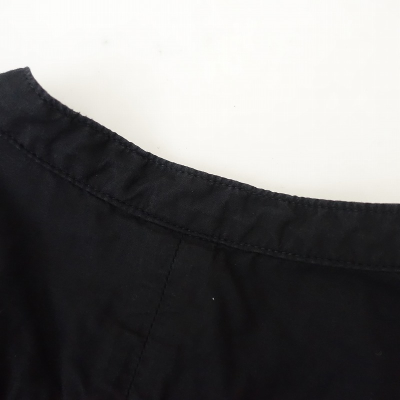 キャピタル KAPITAL *ローンピンタックオキーフシャツ*XS/0ブラック無地コットンロングスリーブチュニック(2-2505-536)【71F52】_画像7