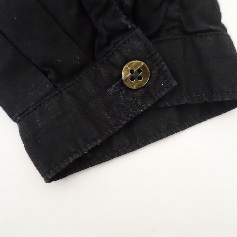 キャピタル KAPITAL *ローンピンタックオキーフシャツ*XS/0ブラック無地コットンロングスリーブチュニック(2-2505-536)【71F52】_画像8