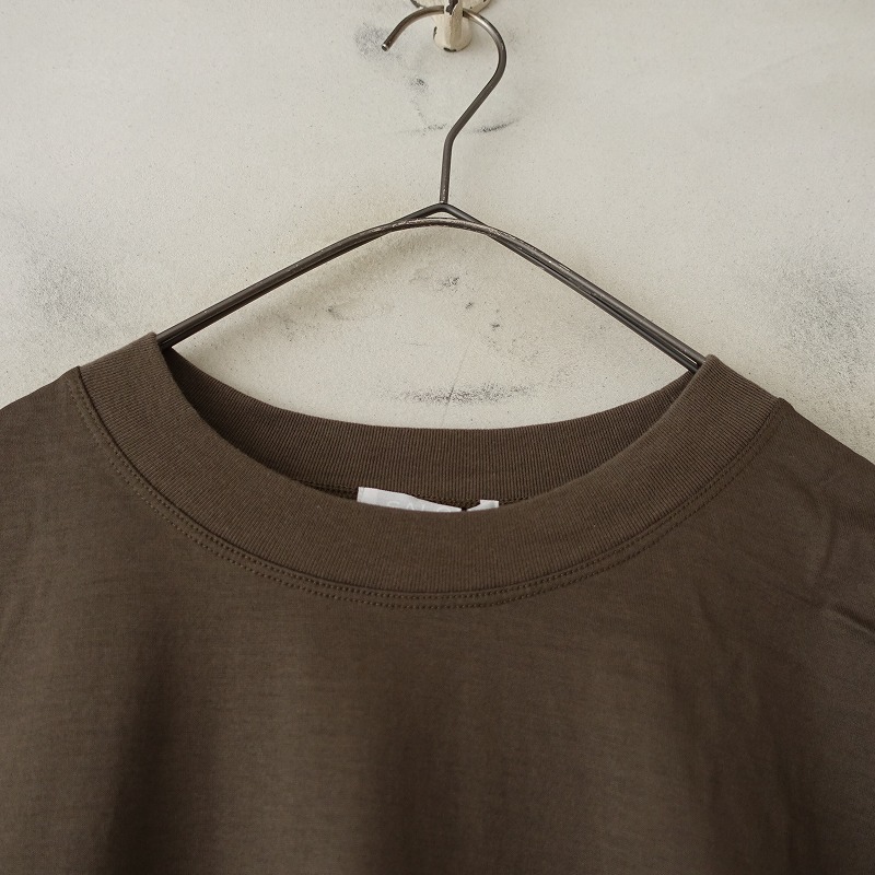 【美品】サロン salon *UVケアフレンチスリーブカットソー*Fノースリーブダークブラウン系Tシャツ無地(33-2506-55)【91F52】