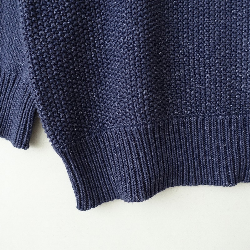 ツムグ tumugu *コットンニットプルオーバー*Fネイビーセーター無地(33-2506-52)【91F52】