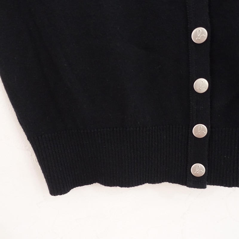 【定価2.7萬】アニエスベー agnes b. *コットンニット長袖カーディガンプレッション Swing*3黒アニエスb.(25-2505-553)【12F52】
