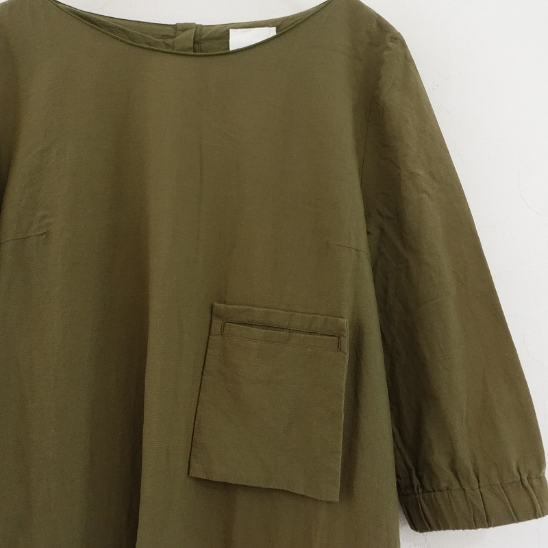 【難あり/定価4.6萬】ミナペルホネンランドリー mina perhonen laundry *path 刺しゅうワンピース*38カーキ(25-2505-589)【22F52】