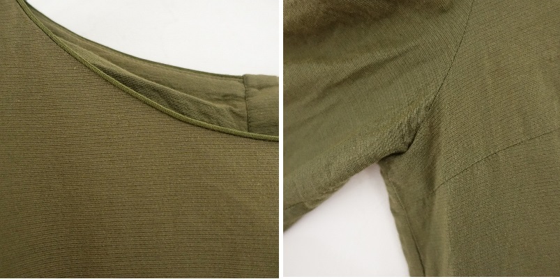 【難あり/定価4.6萬】ミナペルホネンランドリー mina perhonen laundry *path 刺しゅうワンピース*38カーキ(25-2505-589)【22F52】