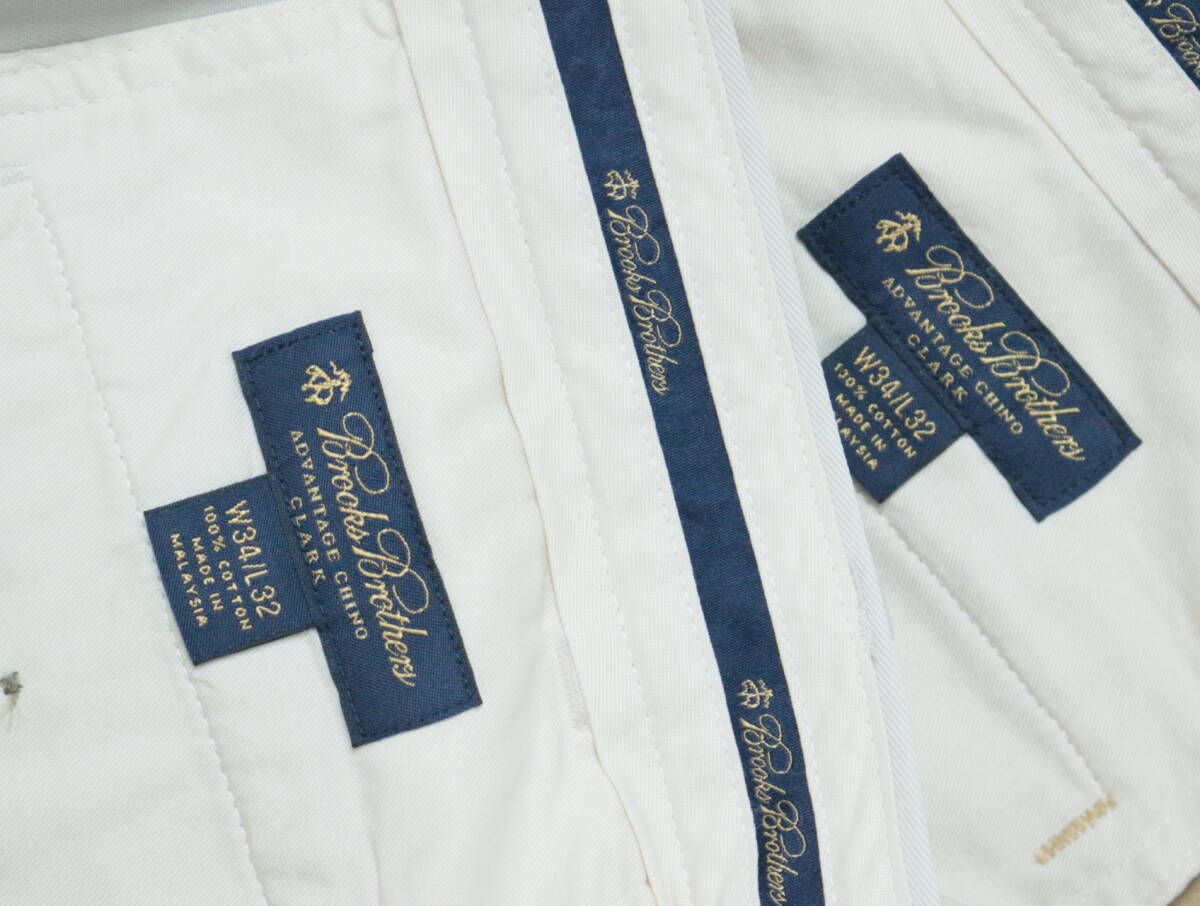 Z684/Brooks Brothers/ブルックスブラザーズ/美品/チノパン/CLARK/チノパンツ/メンズ/W34L32サイズ/2本セット/アイボリー/ベージュ/