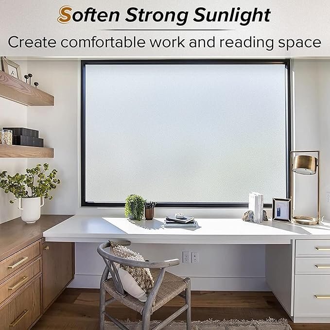 窓ガラス目隠しフィルム 目隠しシート 窓 フィルム すりガラスシート 水で貼る 剥がせる 断熱遮熱 結露防止(30x400cm)GG0446_画像2