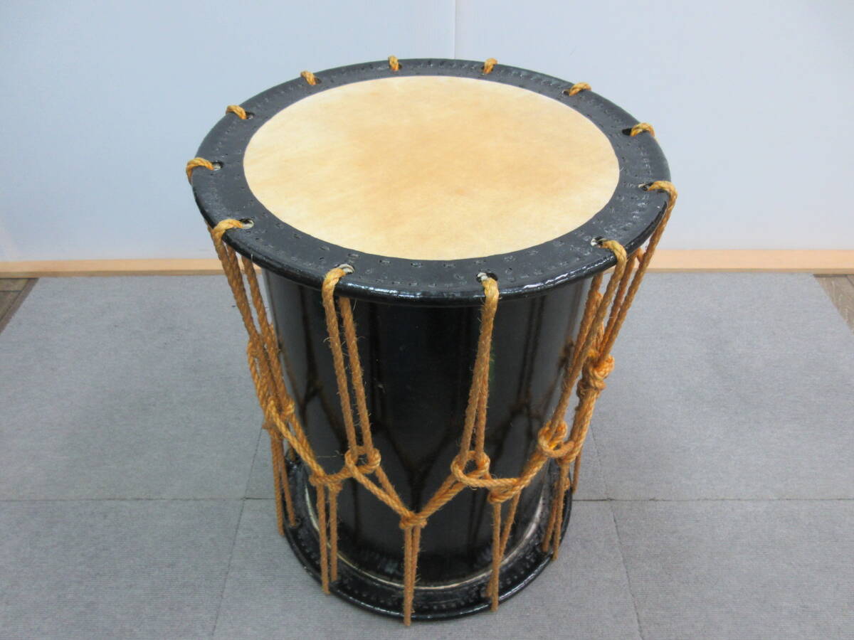桶胴太鼓 和太鼓 W48cm 約5.6キロ 担ぎ桶太鼓 現状品 M【6-14】○16 和楽器 和太鼓 担ぎ桶胴太鼓 かつぎ桶太鼓 直径約