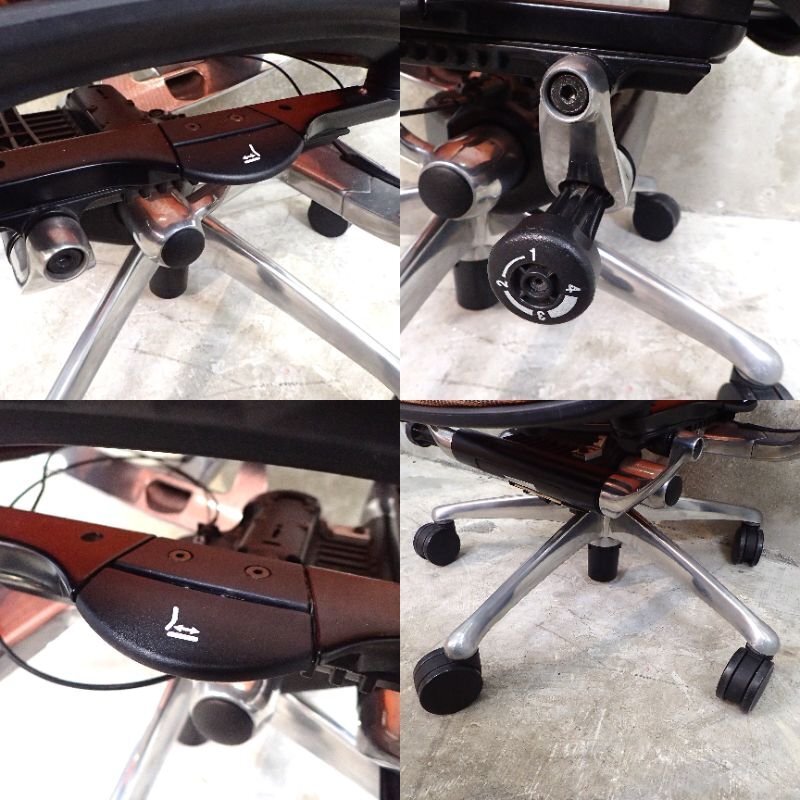 okamura オカムラ Conteessa コンテッサ CM31AB N 肘付きオフィスチェア オレンジ ハイバック メッシュ EG11917 中古オフィス家具