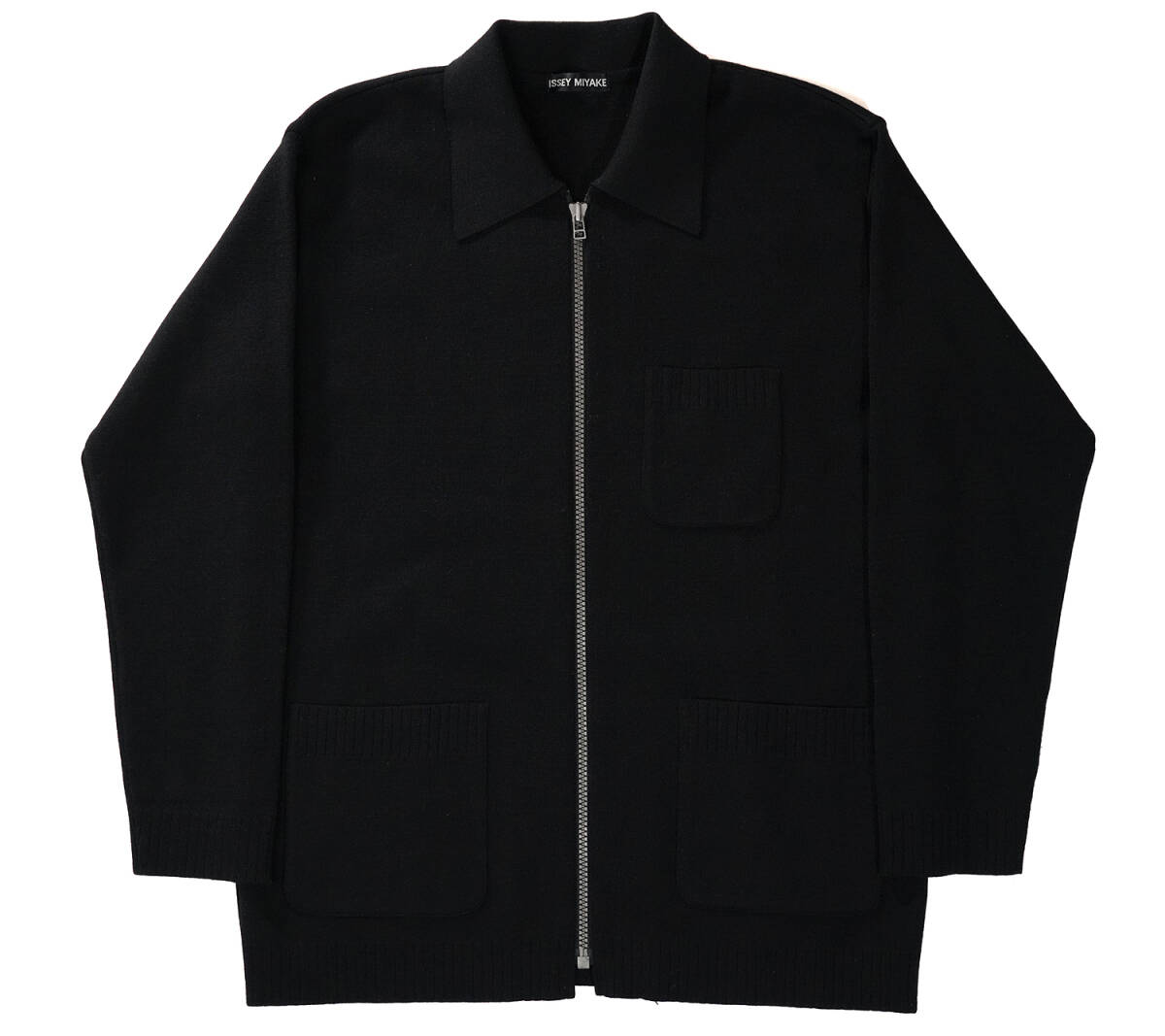 「 1994 90s ISSEY MIYAKE ジップアップ ニット ジャケット カーディガン ブラック 」ウール イッセイミヤケ ME43K0007 Mサイズ メンズ 