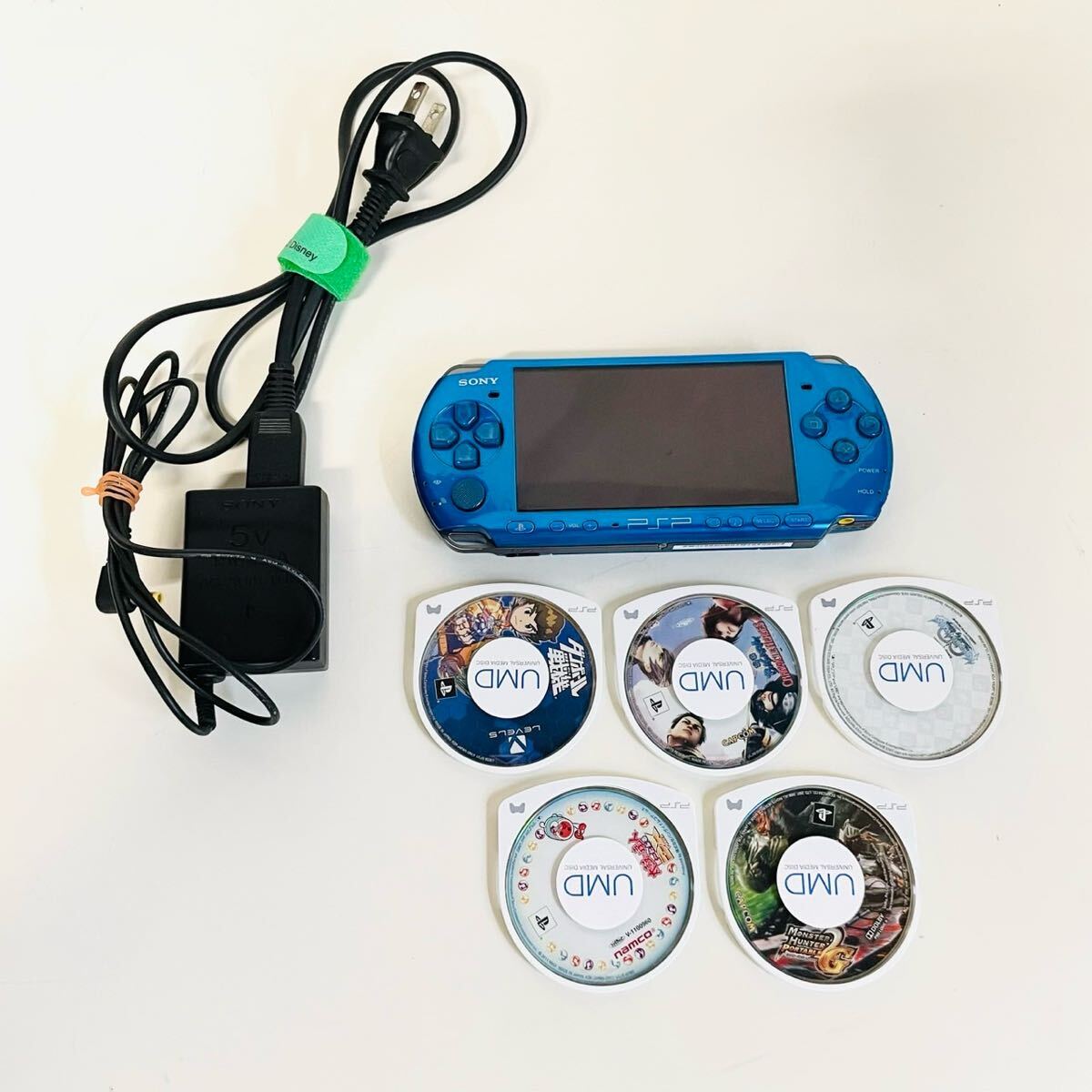 PSP本体 充電器付き PSP本体(PSP-3000/バイブラント・ブルー) PSP 充電器 オマケ