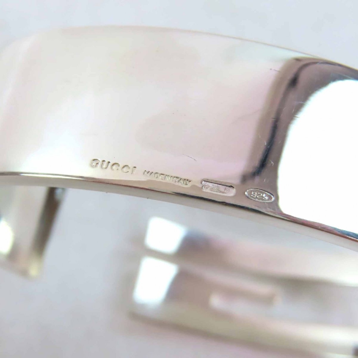 美品◎GUCCI グッチ 90’s Gスクエア バングル ブレスレット SV925 シルバー イタリア製 重量64.3g レディース_画像6
