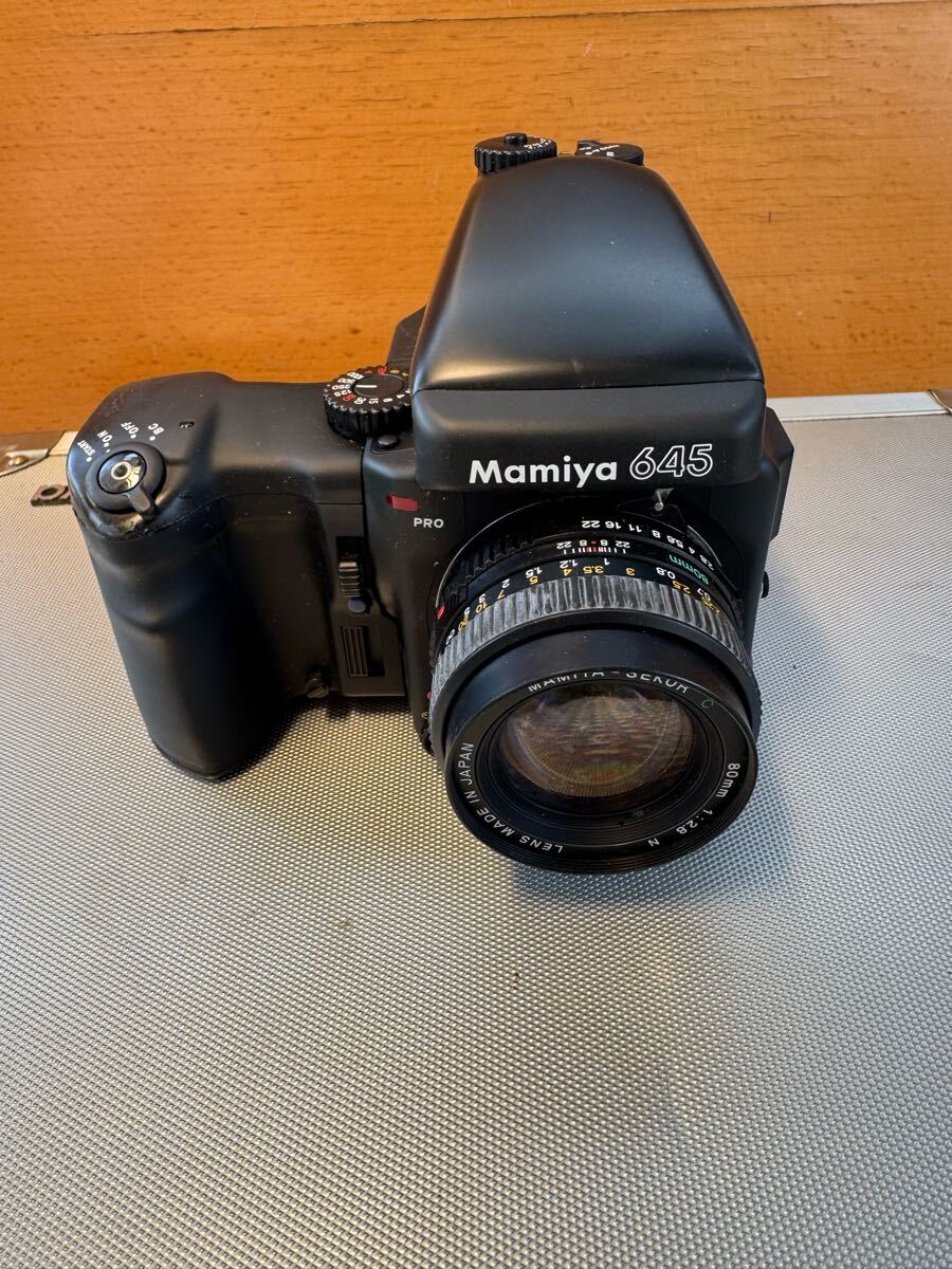 (J22) Mamiya 645 PRO Sekor C 80mm F2.8 N 55-110mm F4.5 MC6 teleplus マミヤ 箱セット　現(xiàn)狀品ジャンク