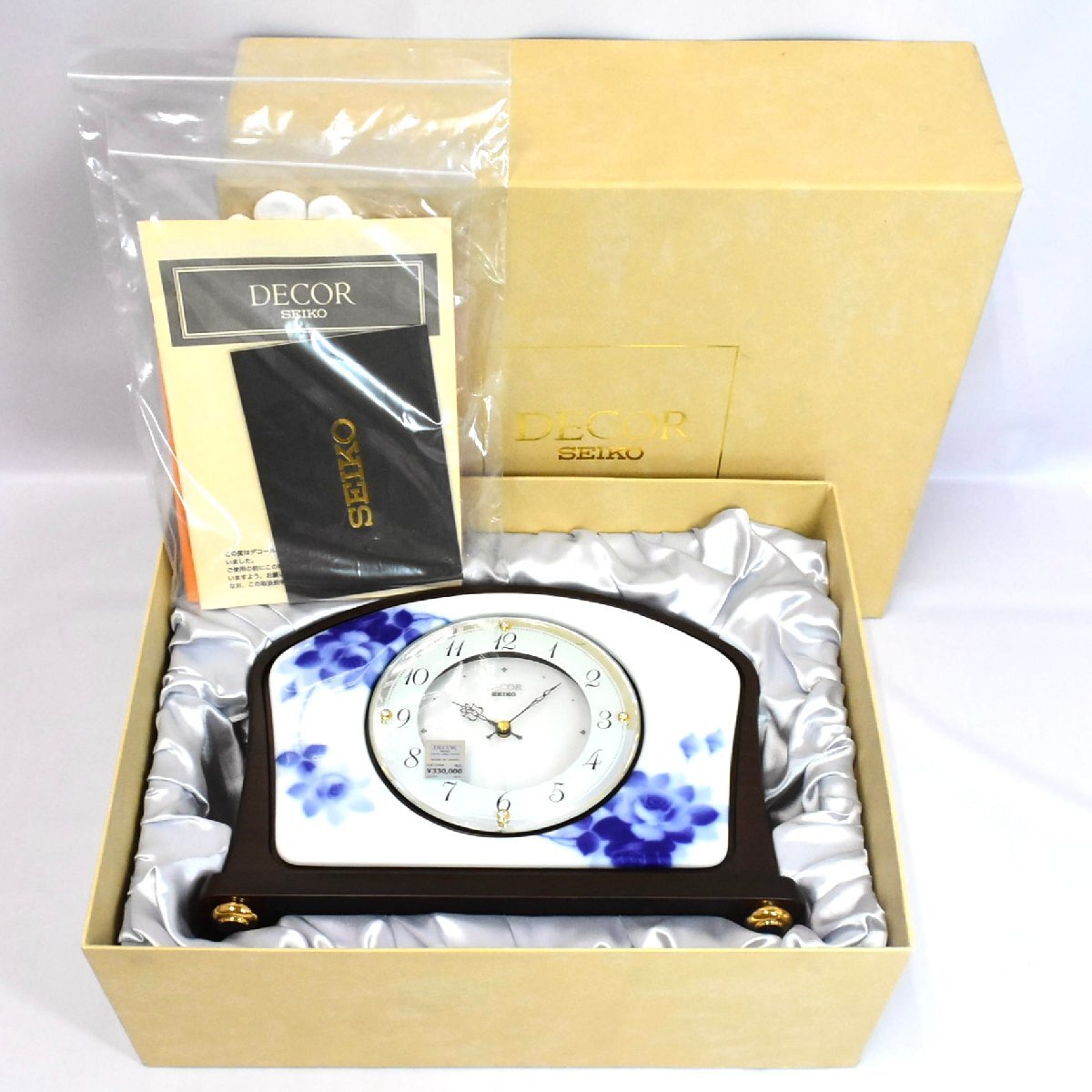 (4-15336) SEIKO セイコー『DECOR』デコール 置時計 クォーツ クロック 日本制 不動品【緑和堂】