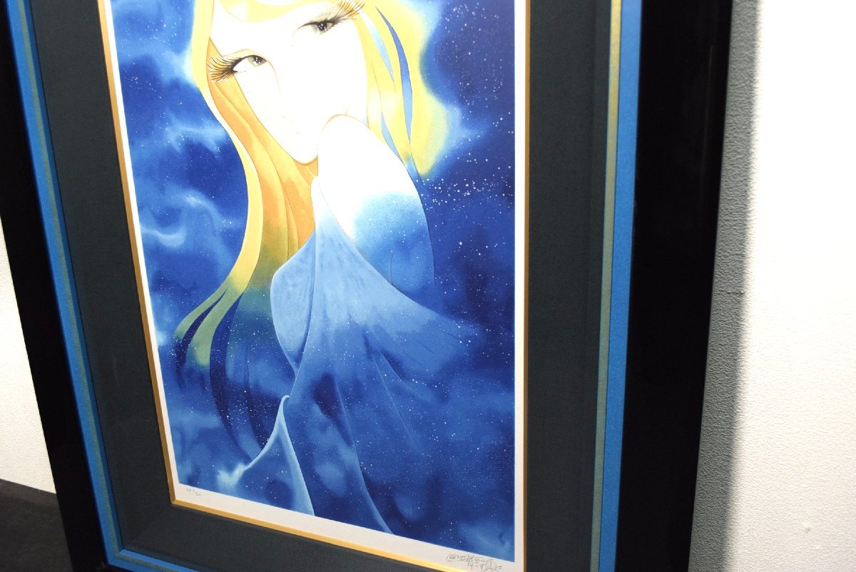 (9-18299)松本零士『スターシャ』AP3/50 シルクスクリーン 直筆サイン 紙箱 絵畫 額裝 真作【緑和堂】