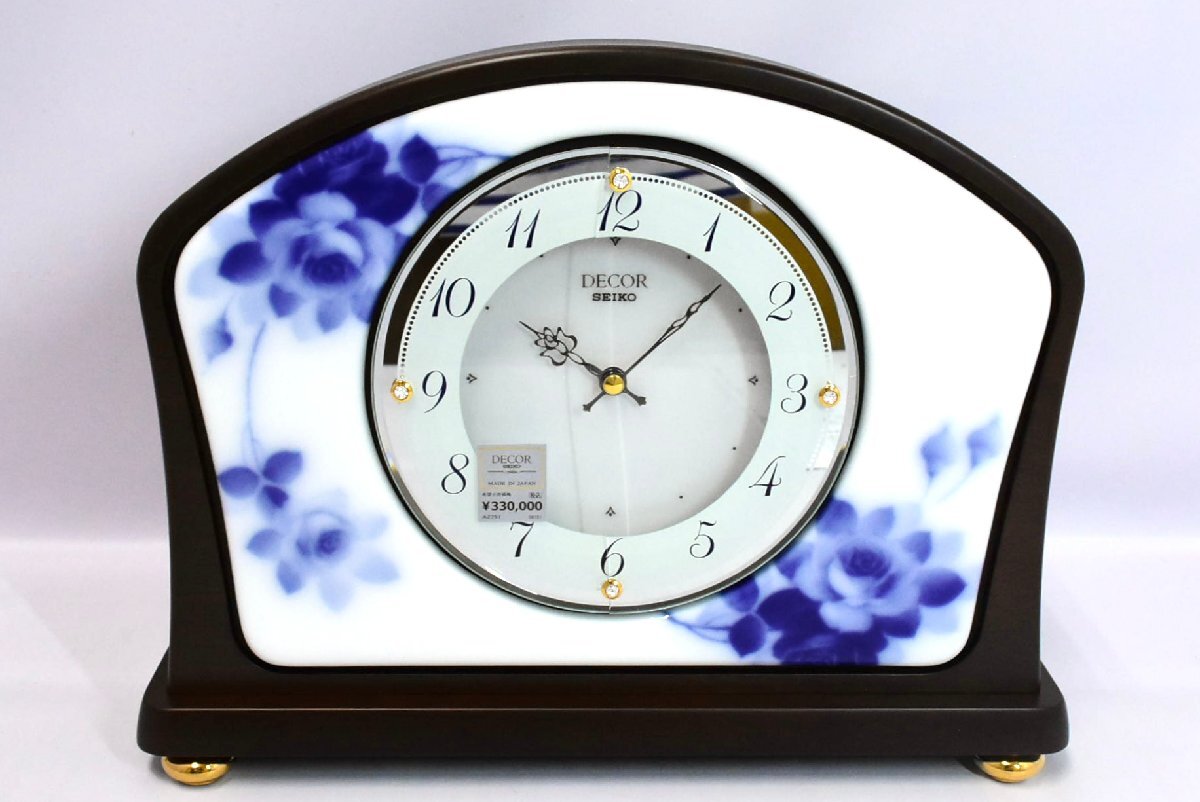 (4-15336) SEIKO セイコー『DECOR』デコール 置時計 クォーツ クロック 日本制 不動品【緑和堂】