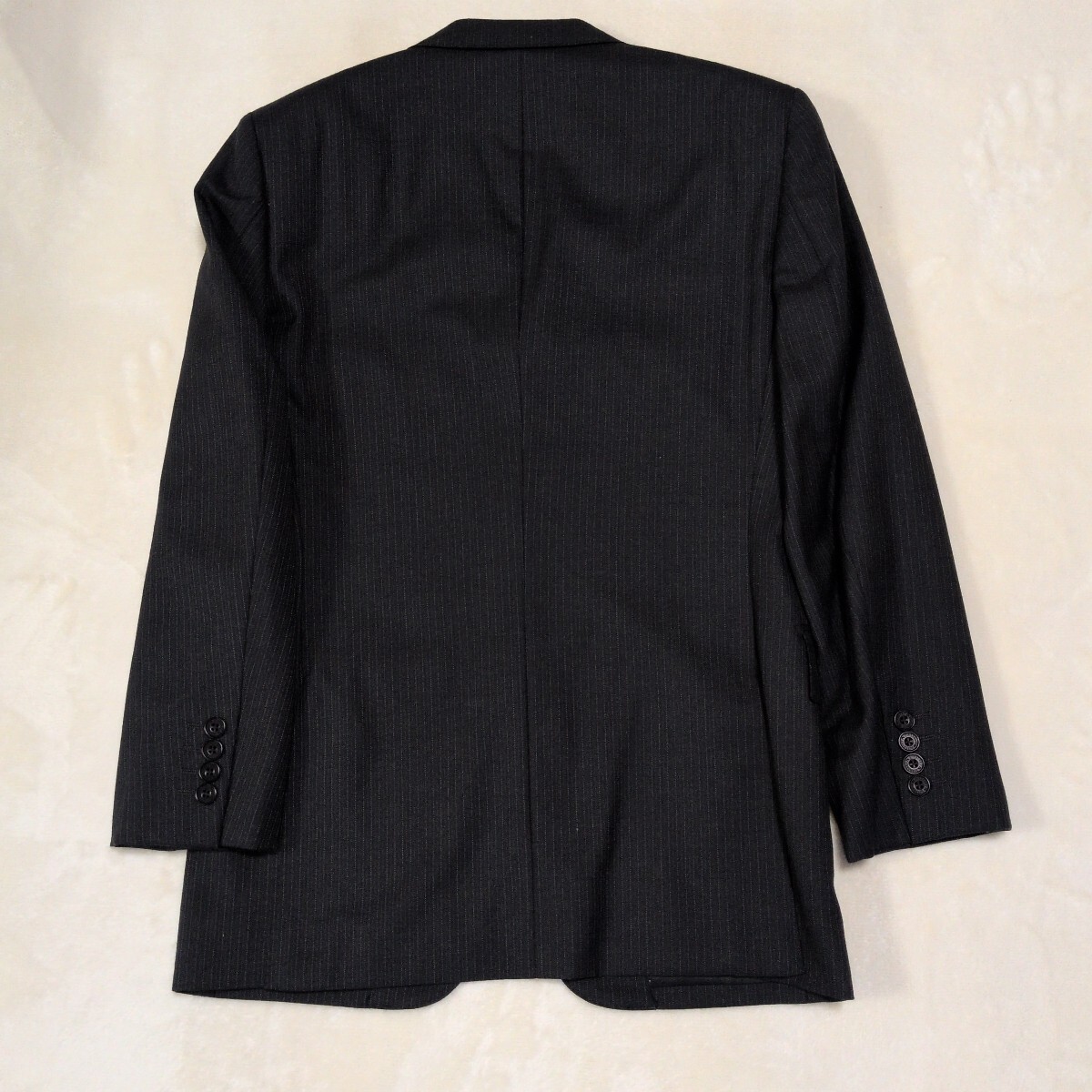  превосходный товар BURBERRY BLACK LABEL Burberry Black Label костюм выставить полоса шерсть общий подкладка чёрный SUPER100'S 36R