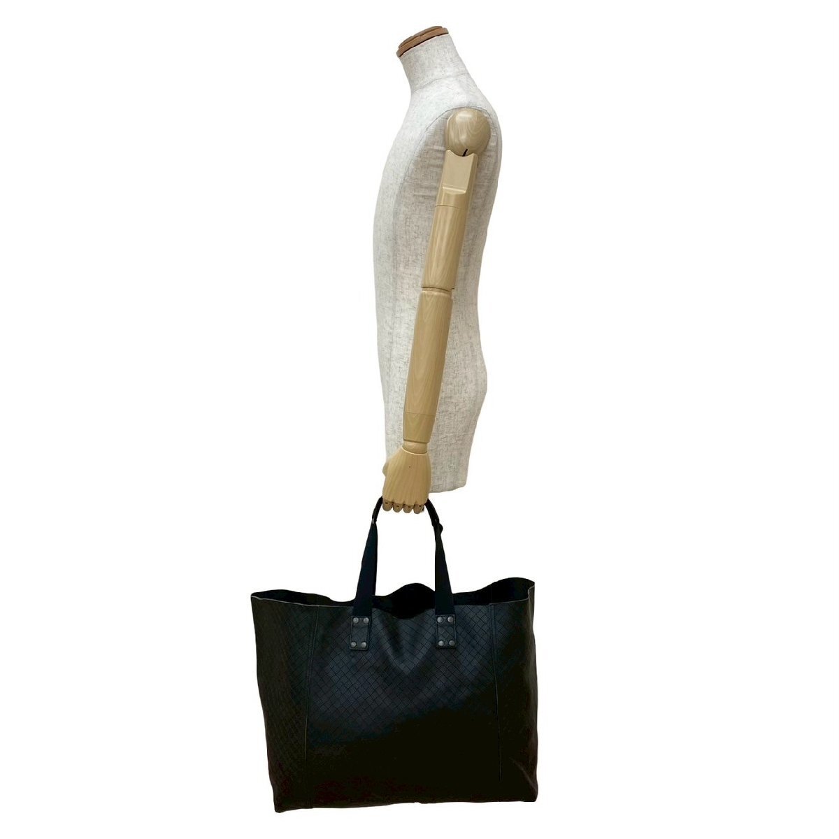 極 美品 BOTTEGA VENETA ボッテガヴェネタ イントレッチオ ミラージュ レザー 本革 トートバッグ ハンドバッグ ブラック 黒 30057