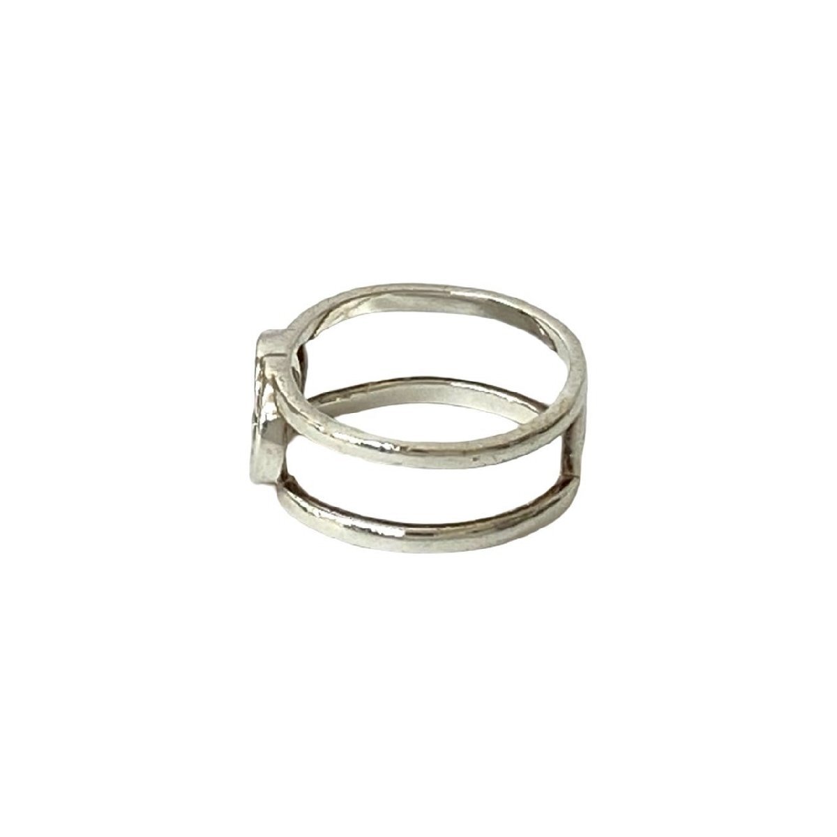 極 美品 GUCCI グッチ インターロッキング G オープンハンド リング シルバー925 指輪 17號 アクセサリー メンズ シルバー l22-8