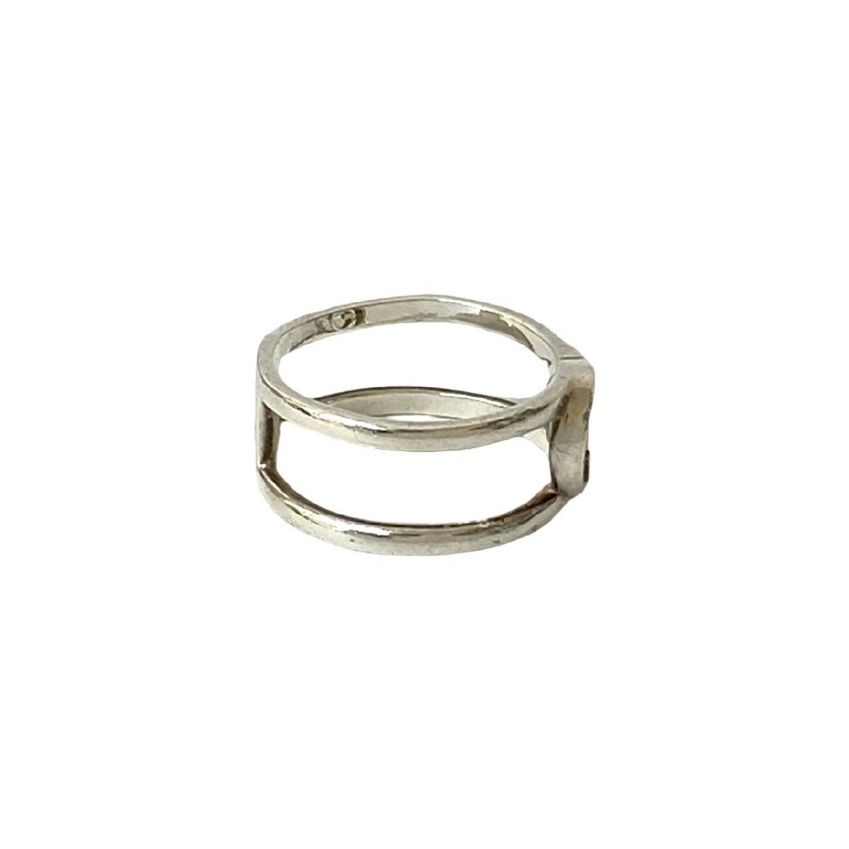 極 美品 GUCCI グッチ インターロッキング G オープンハンド リング シルバー925 指輪 17號 アクセサリー メンズ シルバー l22-8