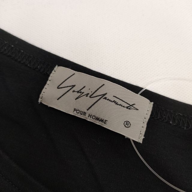 5-0623S∞Yohji Yamamoto POUR HOMME ディオラマスムースチャイナボタンTシャツ 20SS ブラック ヨウジヤマモトプールオム F98136