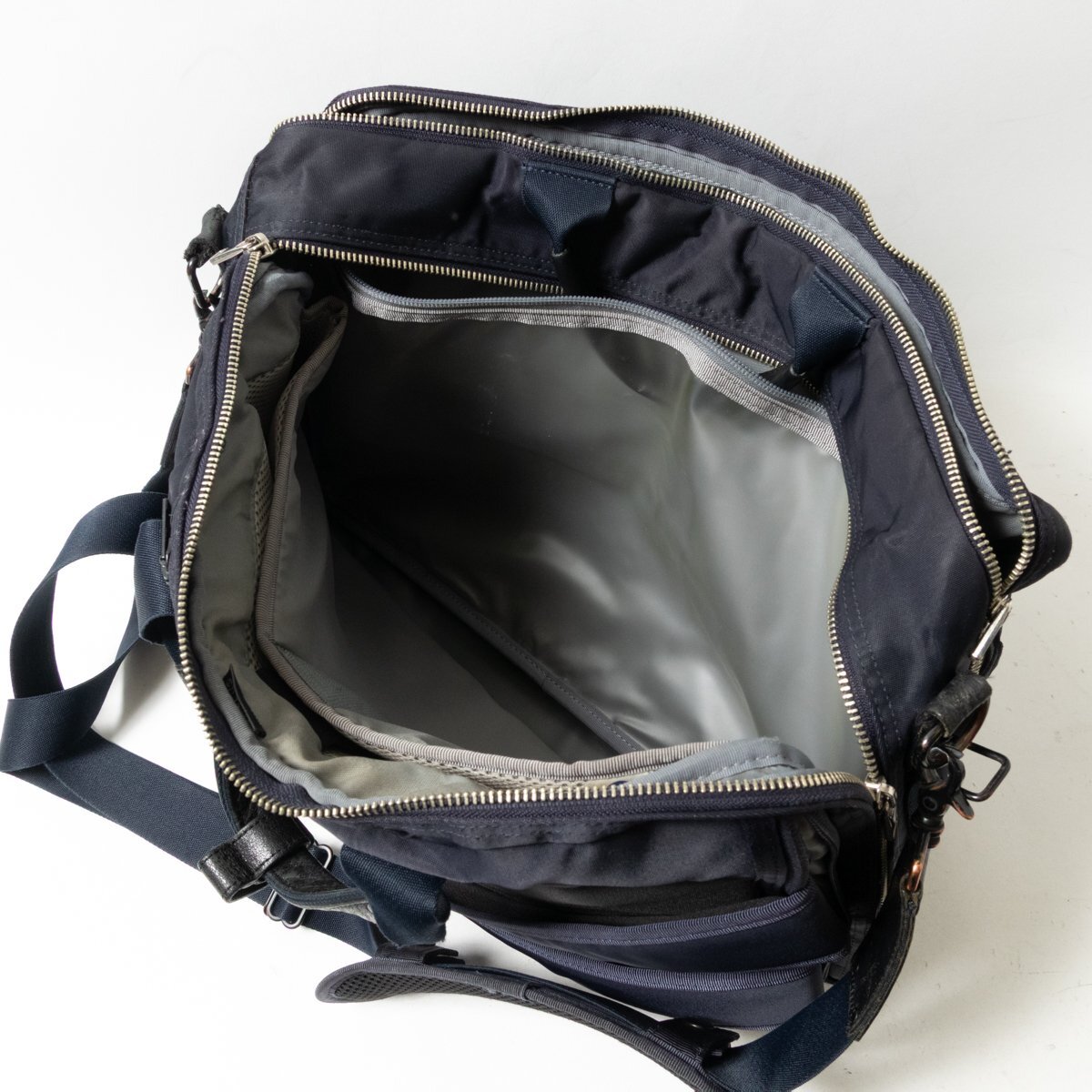 [1 иен старт ]PORTER Porter Yoshida bag 3WAY плечо большая сумка рюкзак портфель темно-синий серебряный нейлон мужской джентльмен сумка 