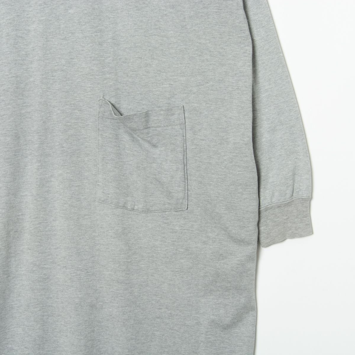 Americana アメリカーナ 長袖Tシャツワンピース カットソー ロング丈 綿100％ シンプル カジュアル ロゴ刺繍＆プリント グレー 灰色 日本制