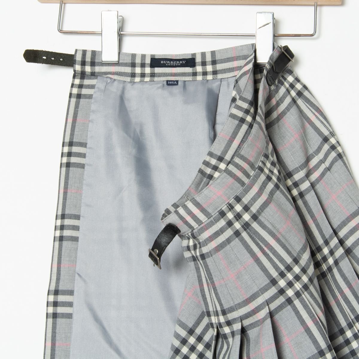 BURBERRY バーバリー スカート プリーツスカート 150㎝ グレー BURBERRY LONDON バーバリー チェック柄プリーツラップスカート