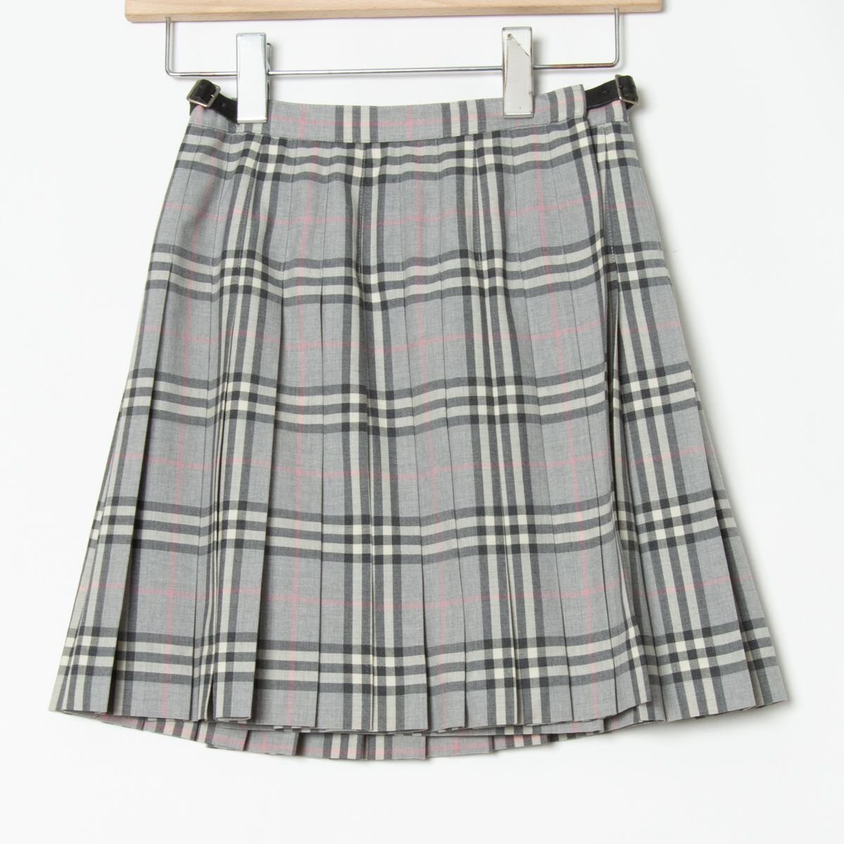 BURBERRY CHILDREN プリーツスカー チェック グレー 10Y BURBERRY LONDON バーバリー チェック柄プリーツラップスカート